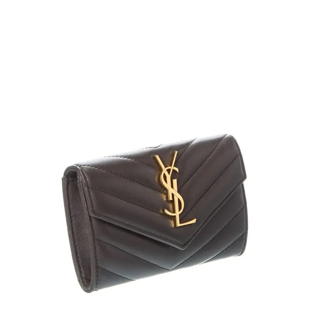 Saint Laurent Small Matelasse Leather Envelope Wallet - Picture 3 of 4